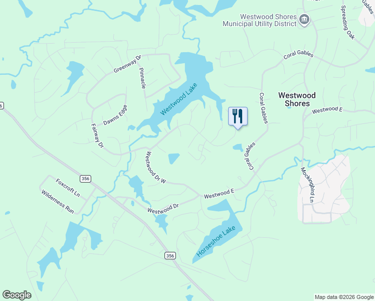 map of restaurants, bars, coffee shops, grocery stores, and more near 83 Broadmoor Drive in Trinity