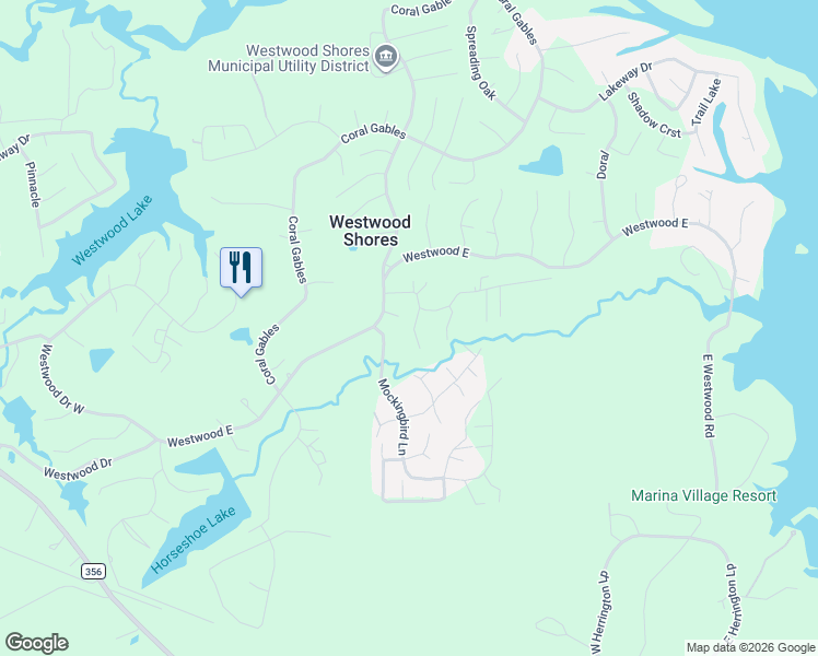 map of restaurants, bars, coffee shops, grocery stores, and more near 4 Mockingbird Lane in Trinity