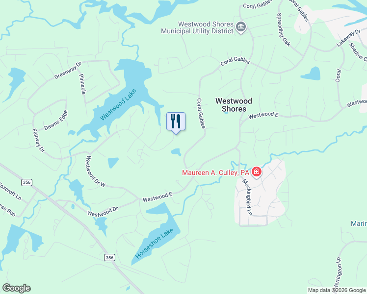 map of restaurants, bars, coffee shops, grocery stores, and more near 69 Coral Gables in Trinity