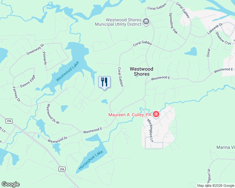 map of restaurants, bars, coffee shops, grocery stores, and more near 89 Coral Gables in Trinity