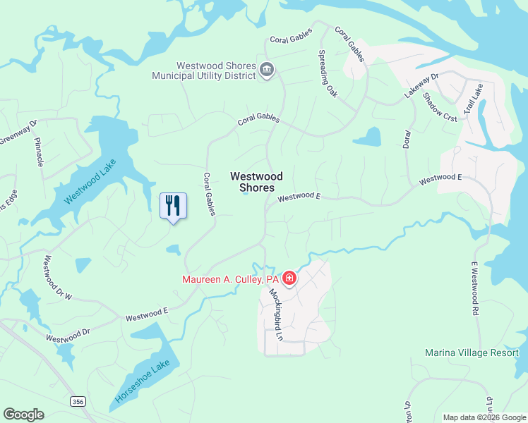 map of restaurants, bars, coffee shops, grocery stores, and more near 4 Corkwood in Trinity