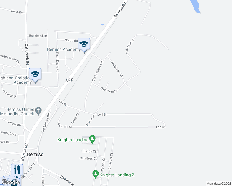 map of restaurants, bars, coffee shops, grocery stores, and more near 4624 Oxbottom Drive in Valdosta