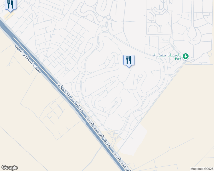 map of restaurants, bars, coffee shops, grocery stores, and more near الكيلو ١٢٤ Alexandria - Marsa Matrouh Road in El Alamein