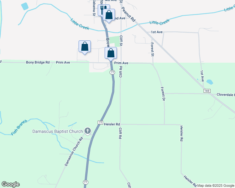 map of restaurants, bars, coffee shops, grocery stores, and more near in Graceville