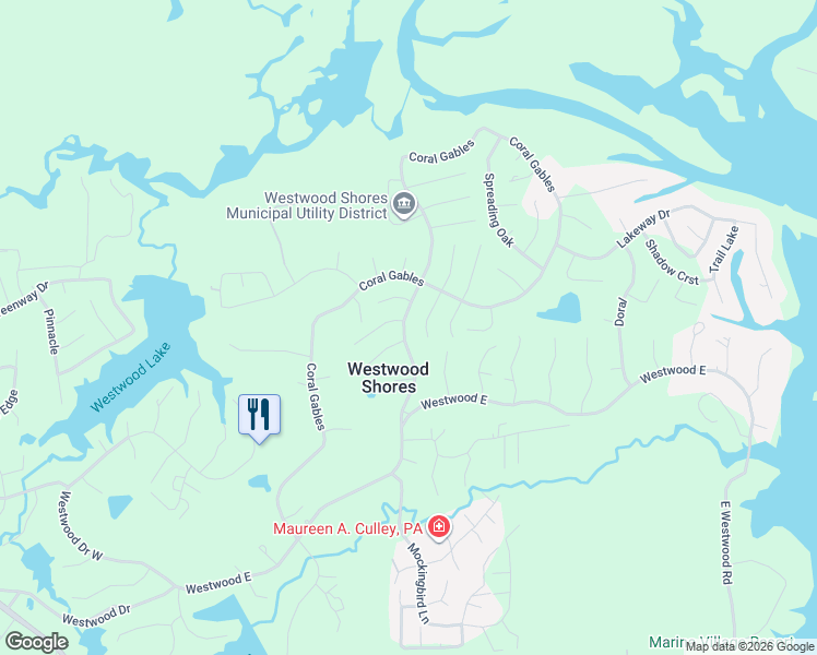 map of restaurants, bars, coffee shops, grocery stores, and more near 38 Cottonwood Road in Trinity