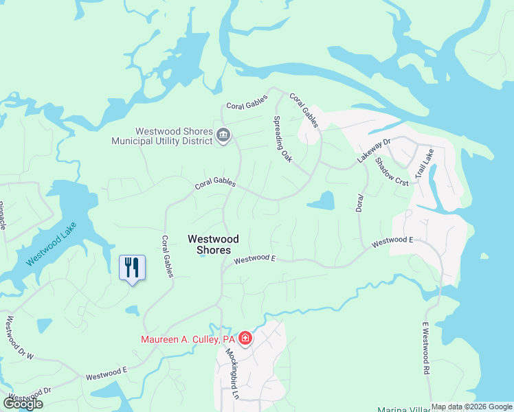 map of restaurants, bars, coffee shops, grocery stores, and more near 190 Coral Gables in Trinity