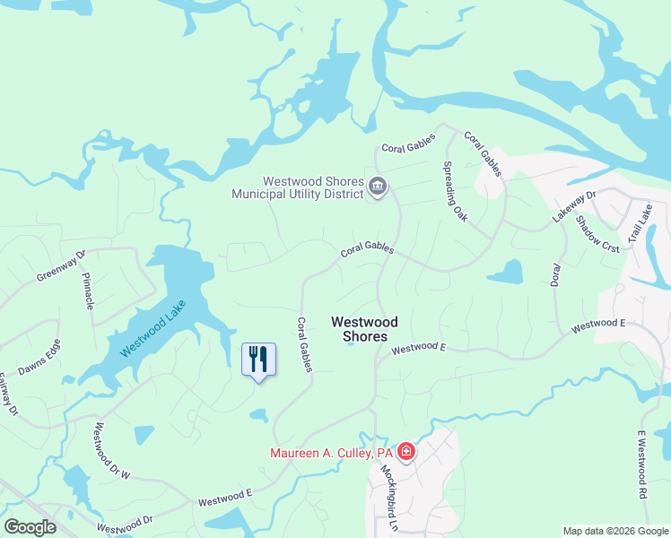 map of restaurants, bars, coffee shops, grocery stores, and more near 151 Coral Gables in Trinity