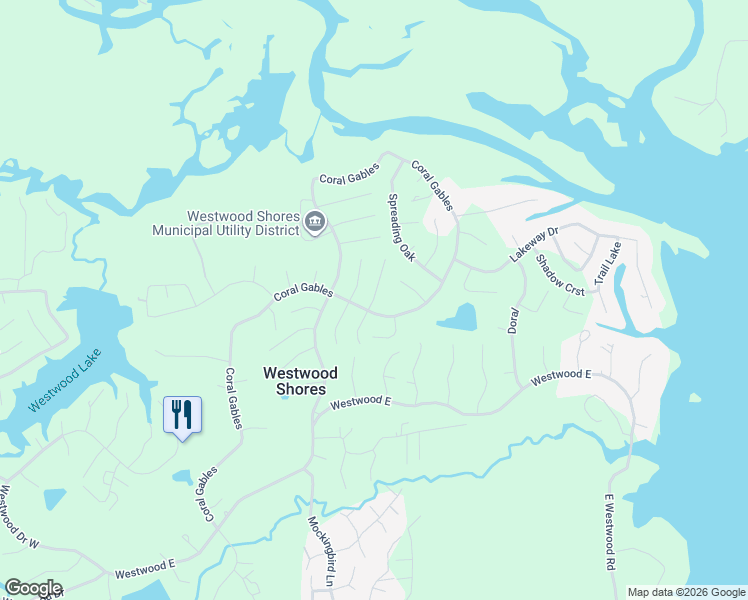 map of restaurants, bars, coffee shops, grocery stores, and more near 9 Deep Springs in Trinity