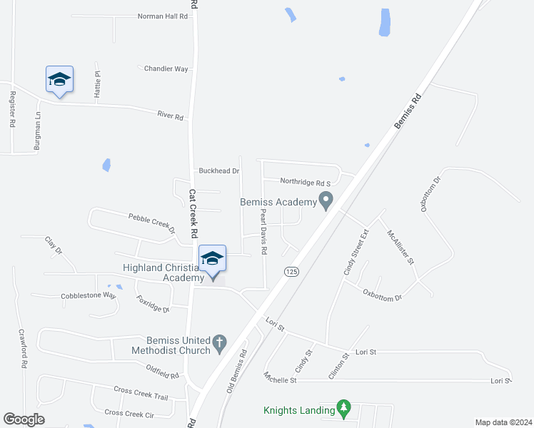 map of restaurants, bars, coffee shops, grocery stores, and more near 5068 Pearl Davis Road in Valdosta