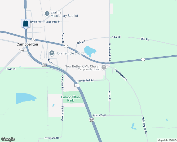 map of restaurants, bars, coffee shops, grocery stores, and more near 2457 Osceola Avenue in Campbellton