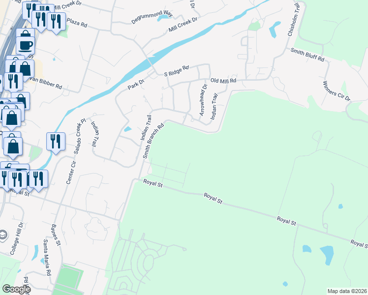 map of restaurants, bars, coffee shops, grocery stores, and more near in Salado