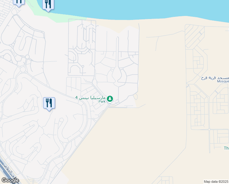 map of restaurants, bars, coffee shops, grocery stores, and more near in El Alamein