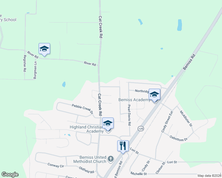 map of restaurants, bars, coffee shops, grocery stores, and more near 4171 Old Ivy Trace in Valdosta