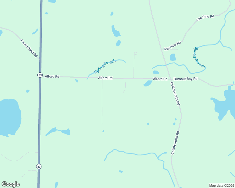 map of restaurants, bars, coffee shops, grocery stores, and more near Richard Alford Road in DeFuniak Springs