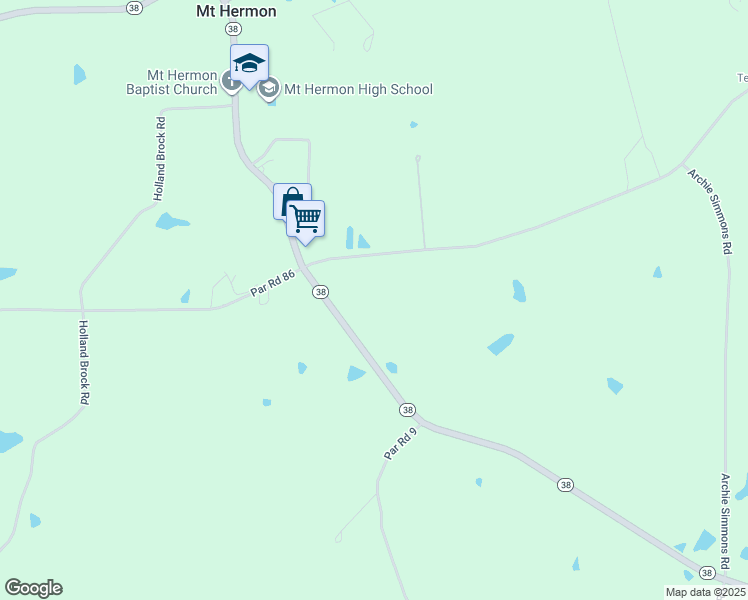 map of restaurants, bars, coffee shops, grocery stores, and more near 36098 Louisiana 1055 in Mount Hermon