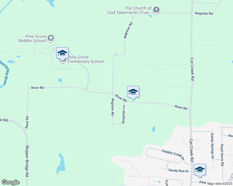 map of restaurants, bars, coffee shops, grocery stores, and more near 4292 Register Road in Valdosta