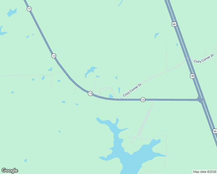 map of restaurants, bars, coffee shops, grocery stores, and more near 158 Mississippi 13 in Wiggins