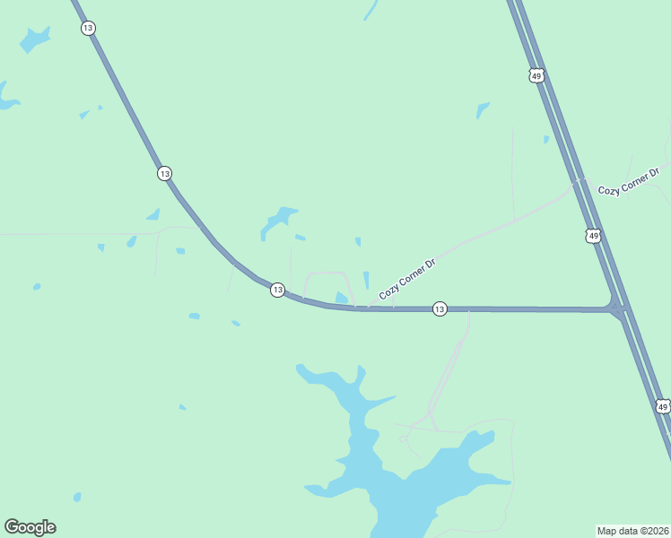 map of restaurants, bars, coffee shops, grocery stores, and more near 158 Mississippi 13 in Wiggins