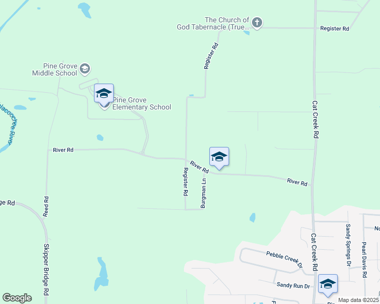 map of restaurants, bars, coffee shops, grocery stores, and more near 4292-4308 Register Road in Valdosta