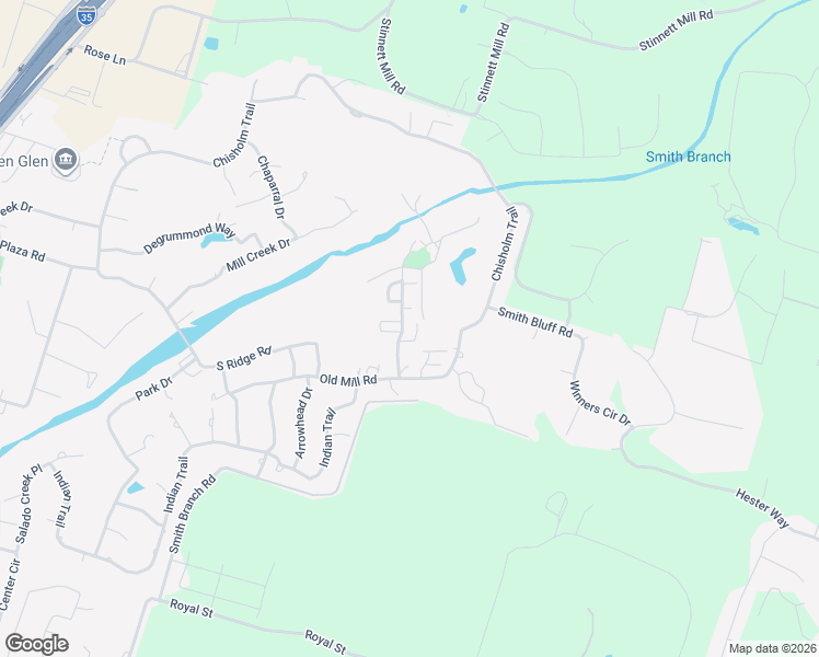 map of restaurants, bars, coffee shops, grocery stores, and more near 1711 Old Mill Road in Salado