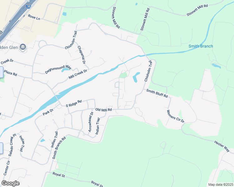 map of restaurants, bars, coffee shops, grocery stores, and more near 1710 Old Mill Road in Salado