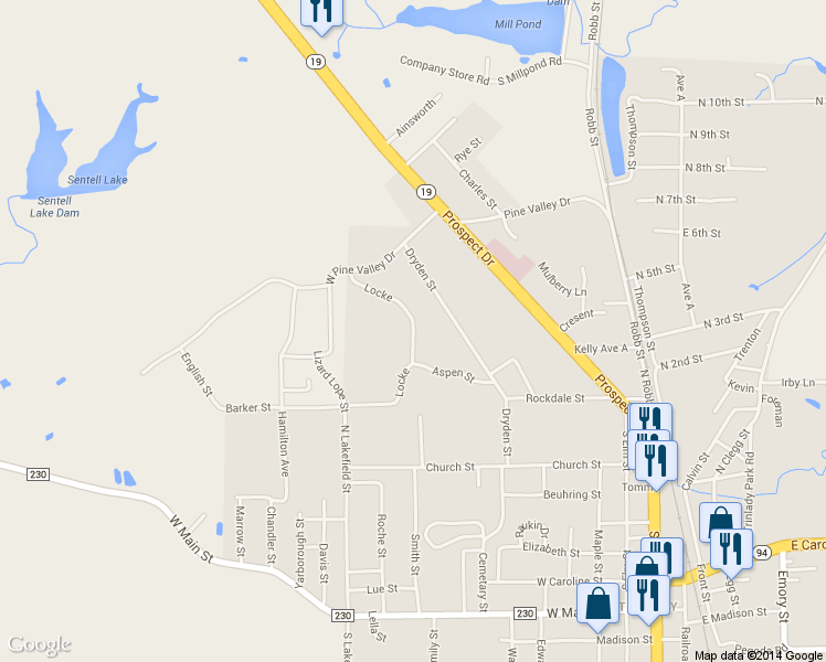 map of restaurants, bars, coffee shops, grocery stores, and more near Locke in Trinity