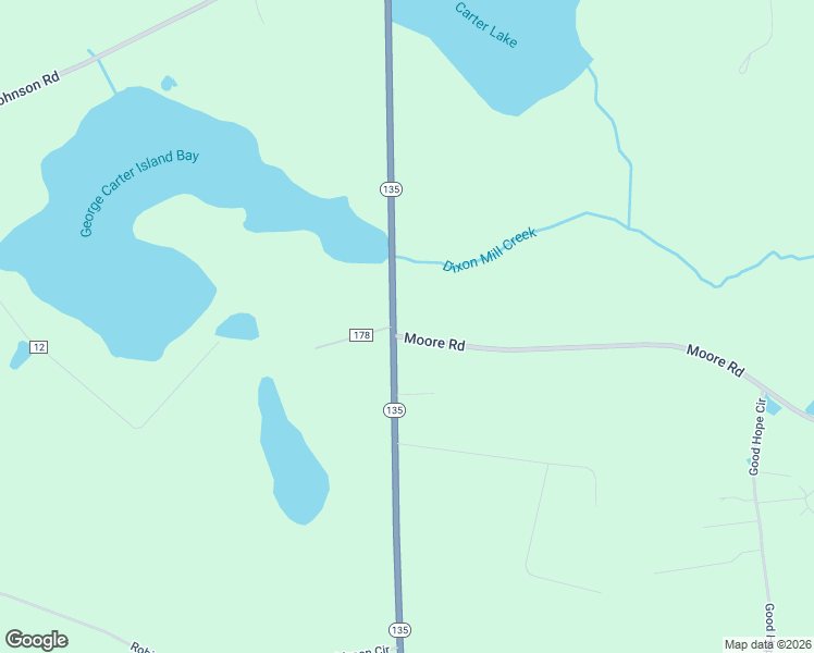 map of restaurants, bars, coffee shops, grocery stores, and more near 12175 Georgia 135 in Naylor