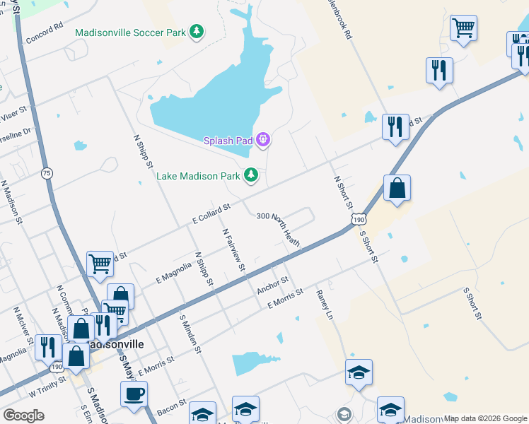 map of restaurants, bars, coffee shops, grocery stores, and more near 306 Heath Avenue in Madisonville