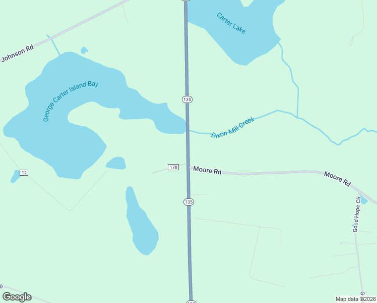 map of restaurants, bars, coffee shops, grocery stores, and more near 12175 Georgia 135 in Naylor