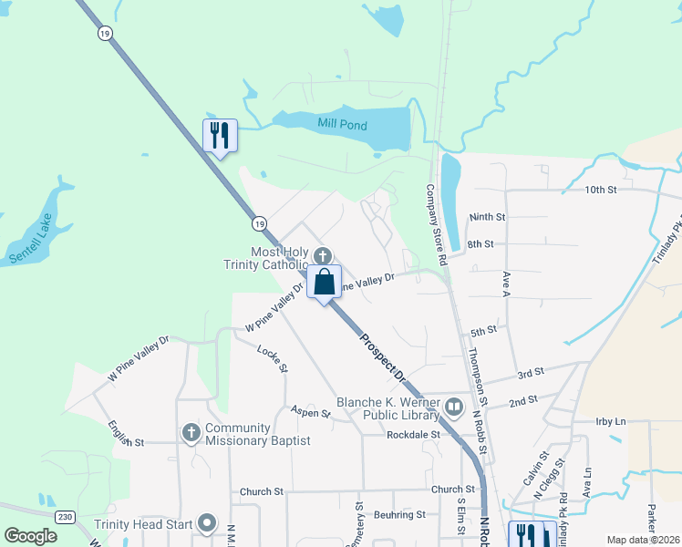 map of restaurants, bars, coffee shops, grocery stores, and more near 102 Charles Street in Trinity