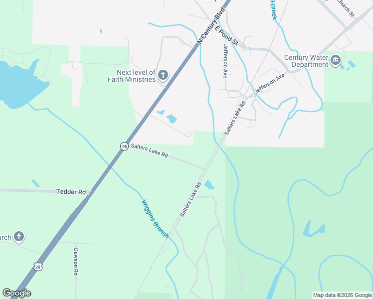 map of restaurants, bars, coffee shops, grocery stores, and more near 279 Salters Lake Road in Century