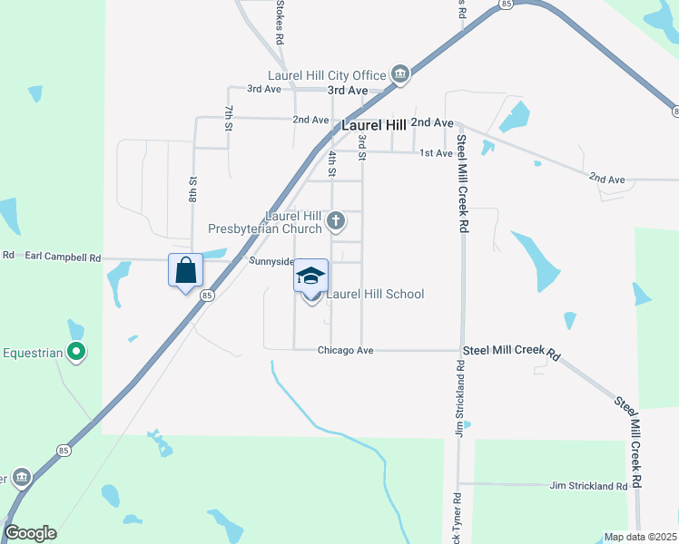 map of restaurants, bars, coffee shops, grocery stores, and more near 8097 4th Street in Laurel Hill