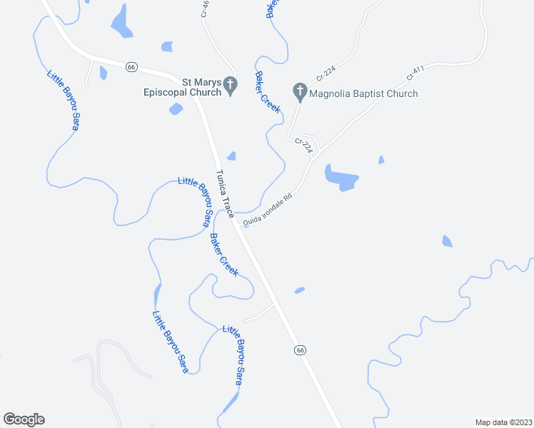map of restaurants, bars, coffee shops, grocery stores, and more near 6876 Ouida Irondale Road in Weyanoke