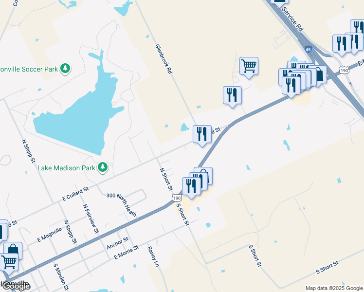 map of restaurants, bars, coffee shops, grocery stores, and more near 1512B East Collard Street in Madisonville