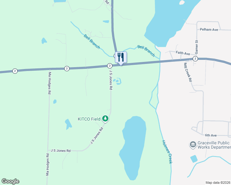 map of restaurants, bars, coffee shops, grocery stores, and more near 1193 J S Jones Road in Graceville