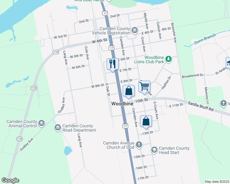 map of restaurants, bars, coffee shops, grocery stores, and more near 810 Bedell Avenue in Woodbine