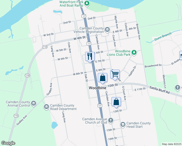 map of restaurants, bars, coffee shops, grocery stores, and more near 810 Bedell Avenue in Woodbine
