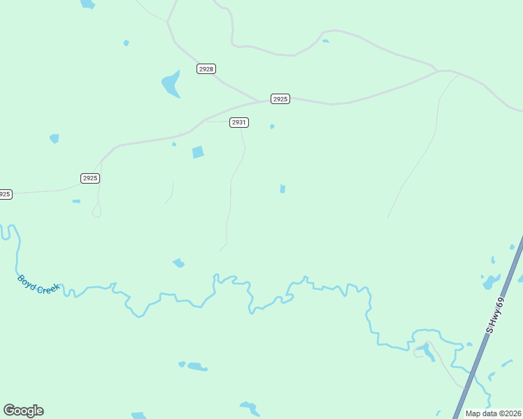 map of restaurants, bars, coffee shops, grocery stores, and more near County Road 2925 in Colmesneil