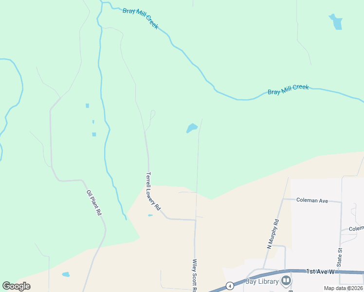 map of restaurants, bars, coffee shops, grocery stores, and more near 5563 Wiley Scott Road in Jay