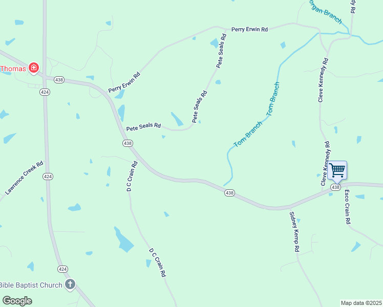 map of restaurants, bars, coffee shops, grocery stores, and more near 52515 Louisiana 438 in Franklinton