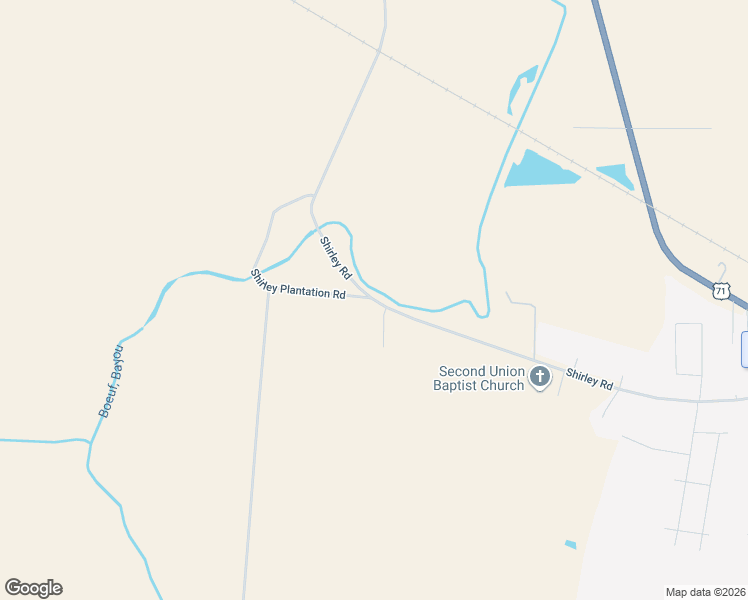 map of restaurants, bars, coffee shops, grocery stores, and more near Shirley Road in Bunkie