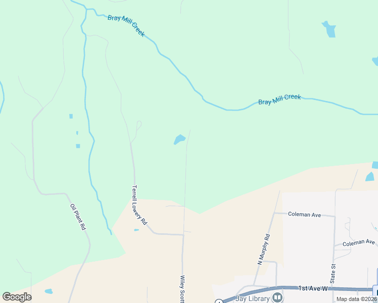 map of restaurants, bars, coffee shops, grocery stores, and more near 5563 Wiley Scott Road in Jay