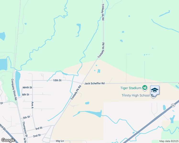map of restaurants, bars, coffee shops, grocery stores, and more near 205 Jack Scheffer Road in Trinity