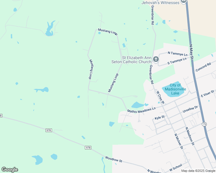 map of restaurants, bars, coffee shops, grocery stores, and more near 2058 Mustang Loop in Madisonville