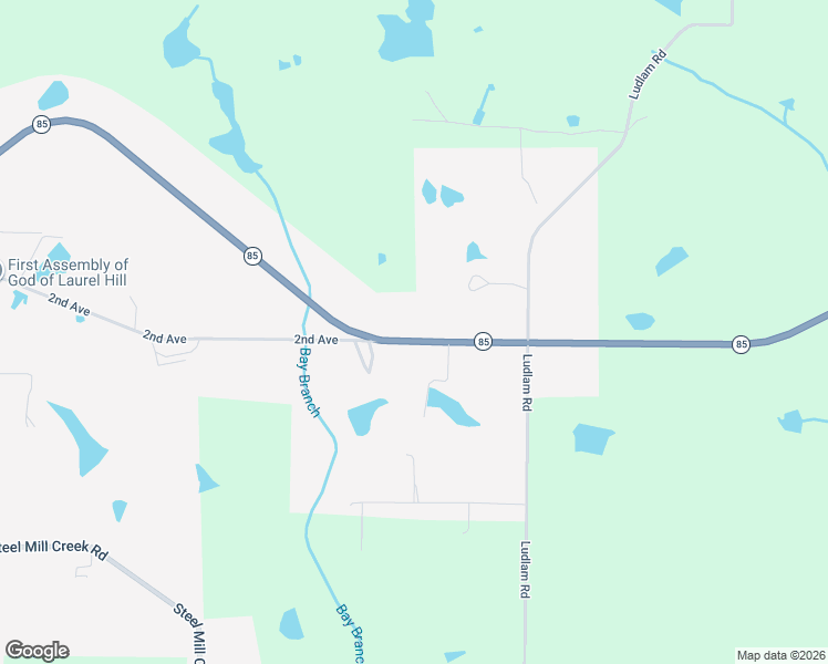 map of restaurants, bars, coffee shops, grocery stores, and more near 8515 Florida 85 in Laurel Hill