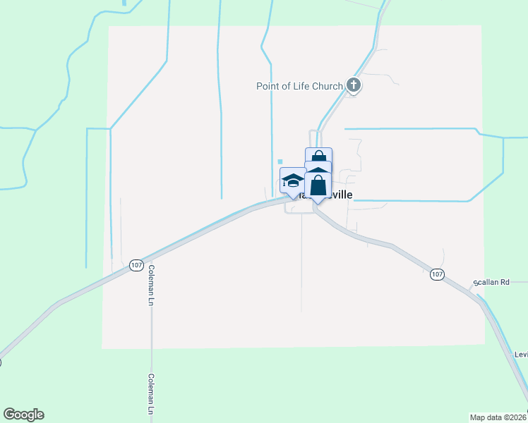 map of restaurants, bars, coffee shops, grocery stores, and more near 3122-3456 Highway 107 in Plaucheville