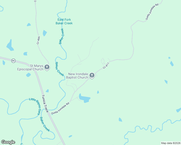 map of restaurants, bars, coffee shops, grocery stores, and more near 6497 Ouida Irondale Road in Weyanoke