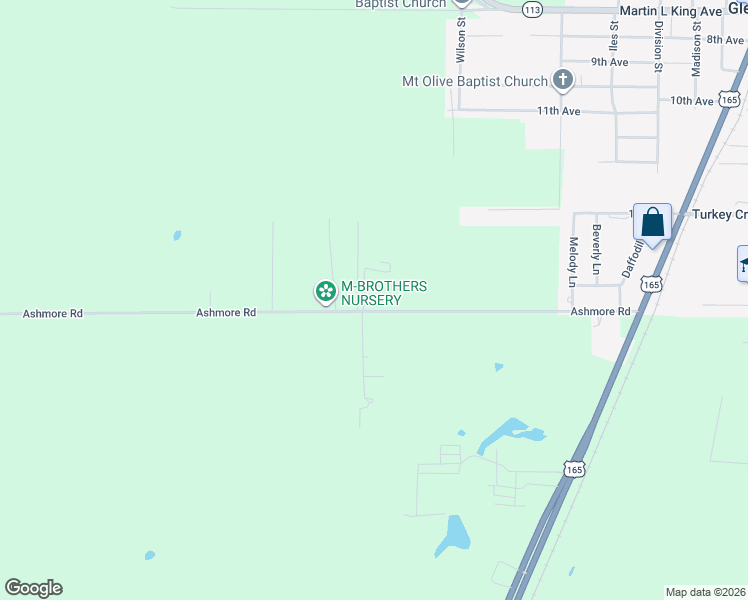 map of restaurants, bars, coffee shops, grocery stores, and more near 310B Ashmore Road in Glenmora