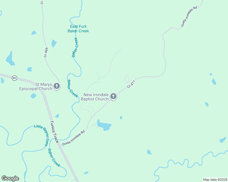 map of restaurants, bars, coffee shops, grocery stores, and more near 6497 Ouida Irondale Road in Weyanoke
