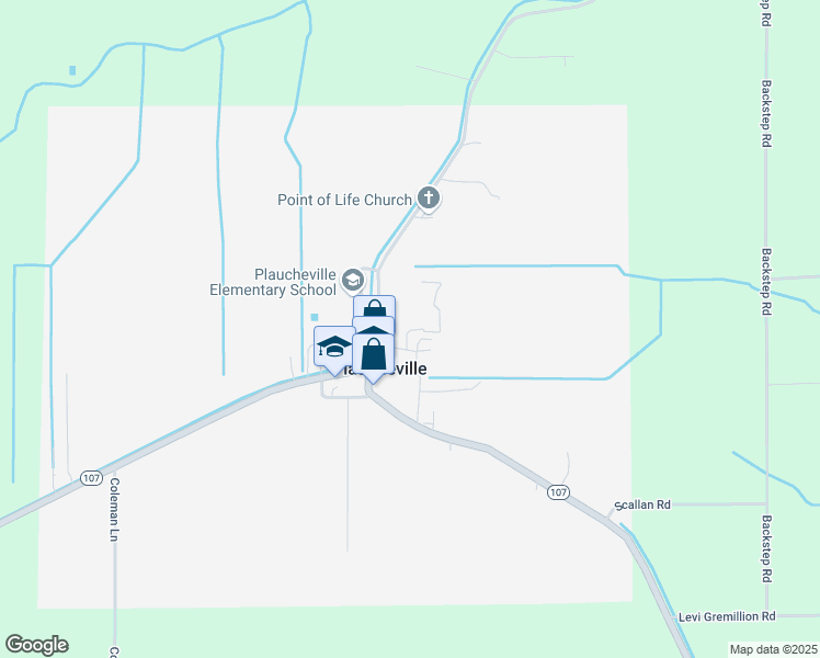 map of restaurants, bars, coffee shops, grocery stores, and more near 101-199 Plaza Drive in Plaucheville